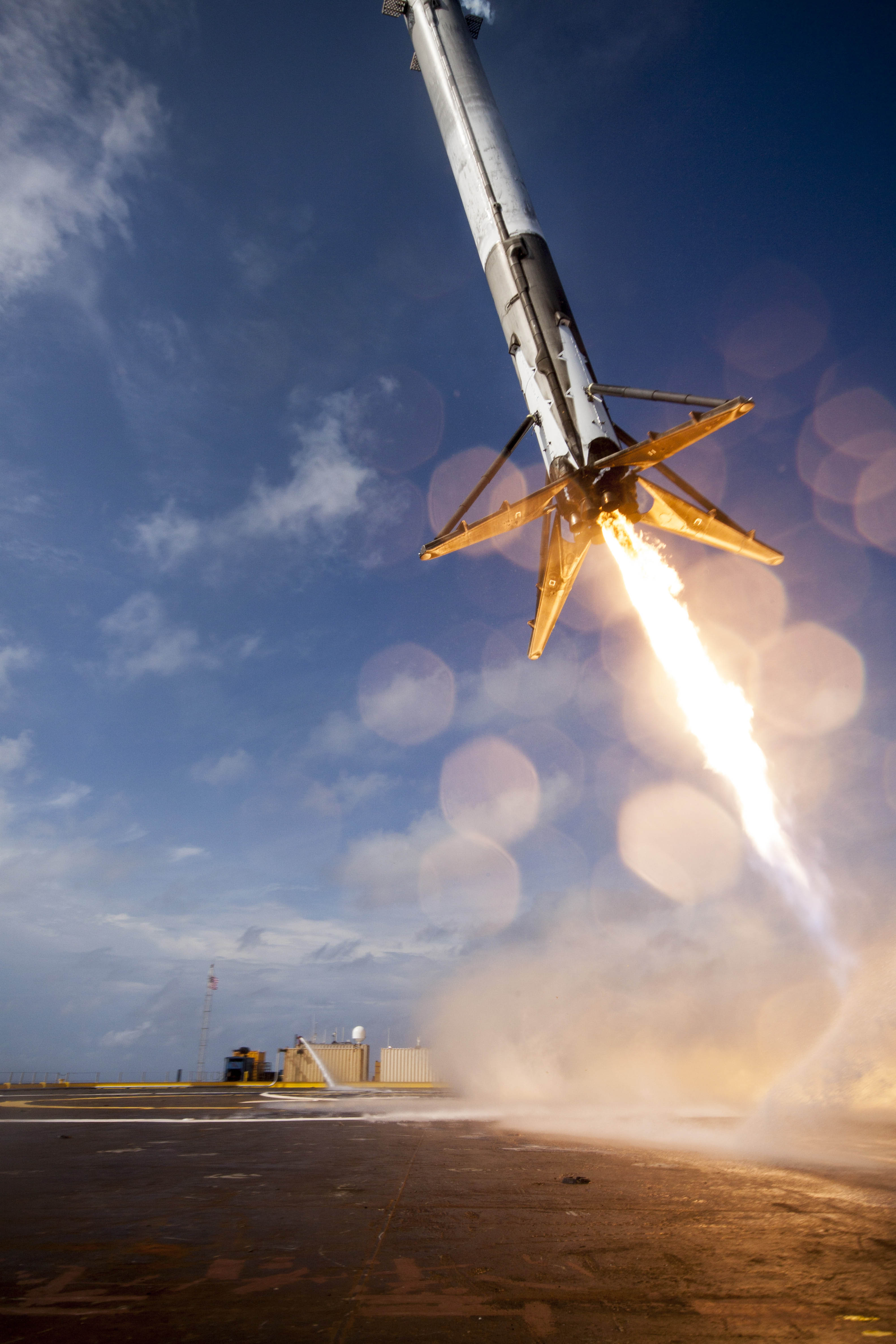 Falcon 9 first-stage booster landing attempt on a drone ship