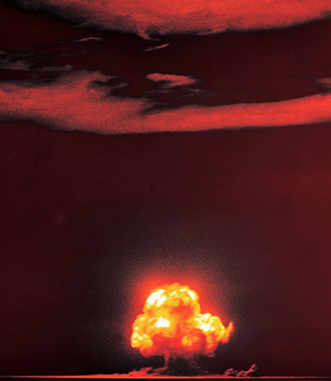 The Trinity test, the first atomic bomb detonation, July 16, 1945